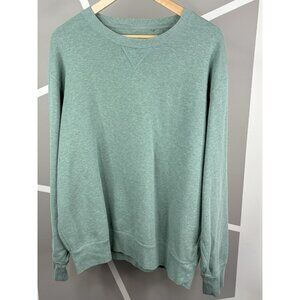 Uniqlo Crew Neck Sweatshirt Pullover Men’s XL Green Heather Boxy French Terry